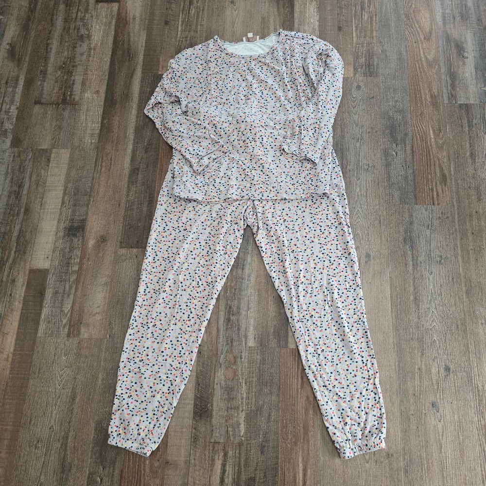 Loft Sleep Womens Pajama Set Small Polka Dot Pajama Multicolor Long Sleeve